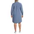 Women's Plus Size Chambray Button Front Dress, Back