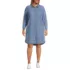 Women's Plus Size Chambray Button Front Dress, Front