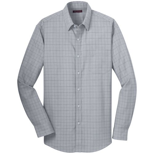 Red House Men's Regular Windowpane Plaid Non-Iron Dress Shirt