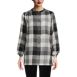 Women's Flannel Smocked Shoulder Tunic Top, Front