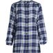 Women's Flannel Smocked Shoulder Tunic Top, Front