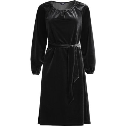 Women's Velvet Peasant Knee Length Dress - image 1