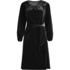 Women's Velvet Peasant Knee Length Dress, Front