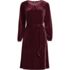 Women's Velvet Peasant Knee Length Dress, Front