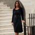 Women's Velvet Peasant Knee Length Dress, alternative image