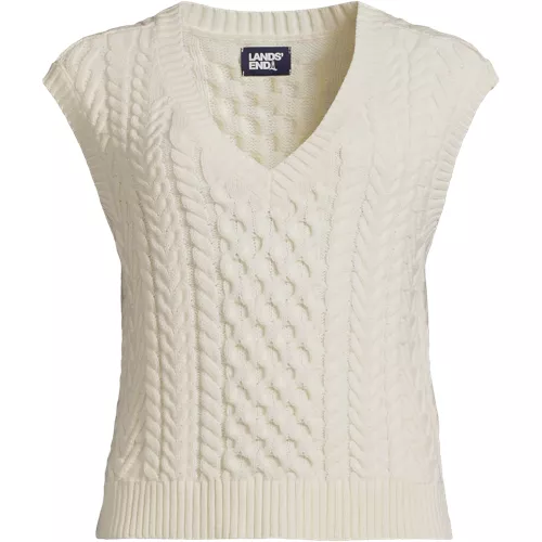 Women's Plus Size Cable Vest Sweater, Front