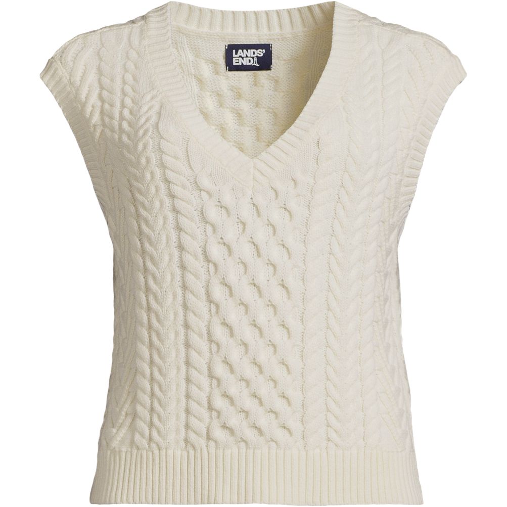 【willfully】spring cable knit vest Cable-Knit Wool & Cotton-Blend Sweater Vest in Sweaters | Vince