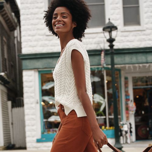 Women's Cable Vest Sweater - image 5