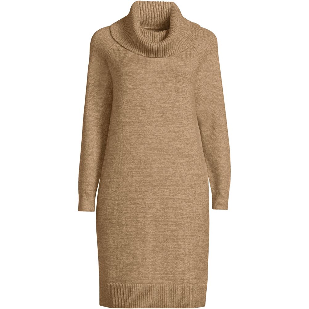Women's Cozy Lofty Cowl Neck Sweater Dress | Lands' End
