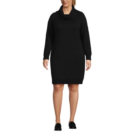 Womens Plus Size Black Sweater Dresses | Lands' End