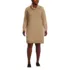 Women's Plus Size Cozy Lofty Cowl Neck Sweater Dress, Front
