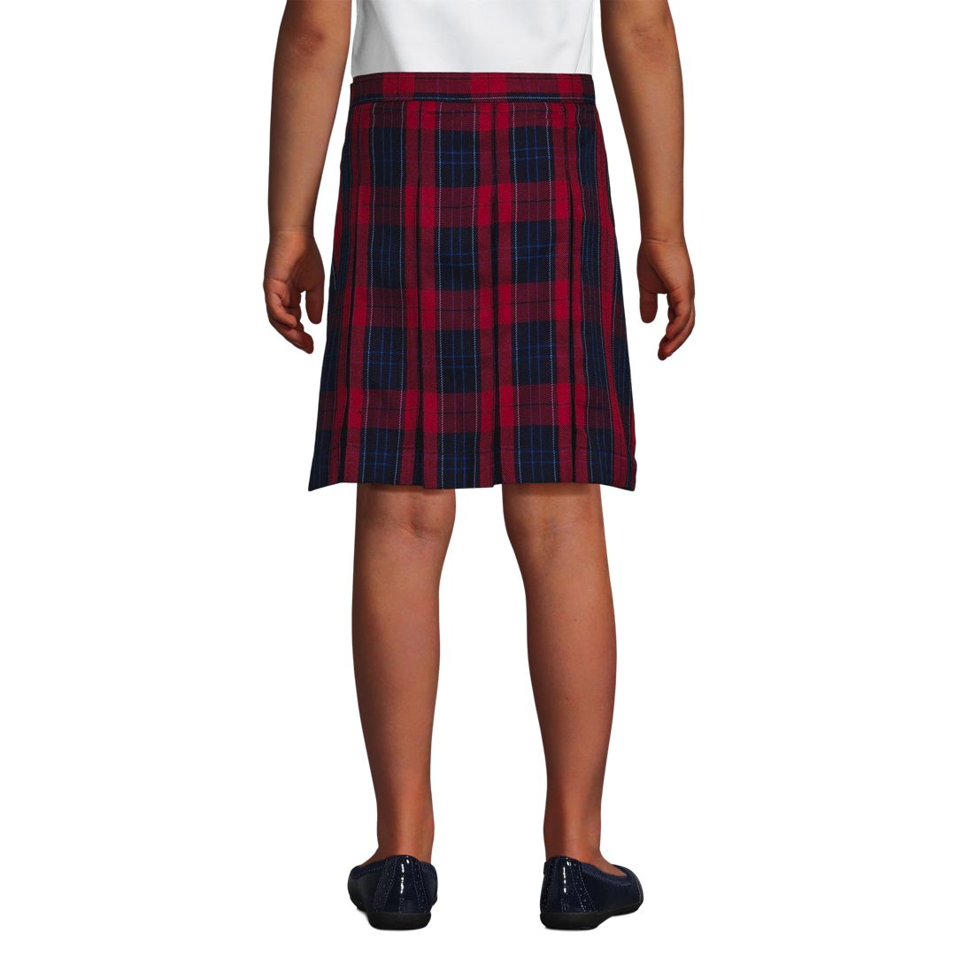 School Uniform Custom Girls Plaid Box Pleat Skirt Top of Knee