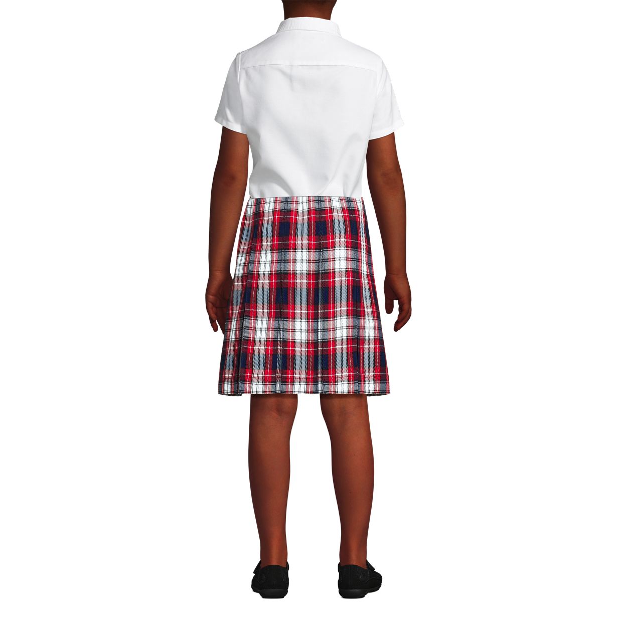 School Uniform Custom Girls Plaid Box Pleat Skirt Top of Knee