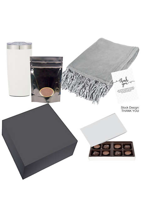 Cozy Comfort Custom Logo Tumbler and Blanket Gift Set