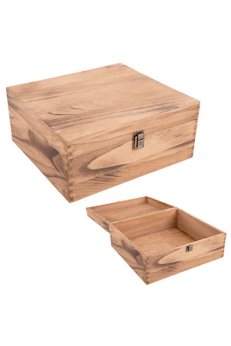 Custom Logo Wood Gift Box with Hinged Lid
