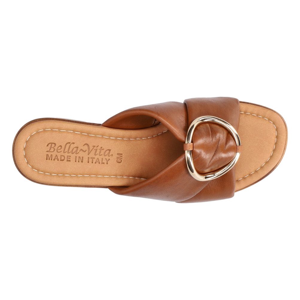 Bella Vita Italy Women's Narrow Width Chi Leather Mule Slide Sandals