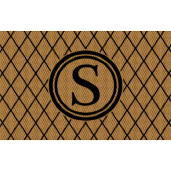 Matterly Neighburly Monogrammed Doormat Argyle - primary