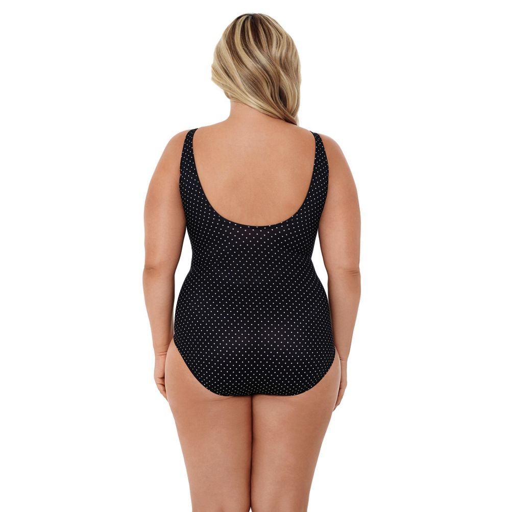 Miraclesuit Plus Size Women's Must Have Pin Point Oceanus V-neck Slimming One  Piece Swimsuit