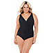Miraclesuit Plus Size Women's Must Have Pin Point Oceanus V-neck Slimming One Piece Swimsuit, Front