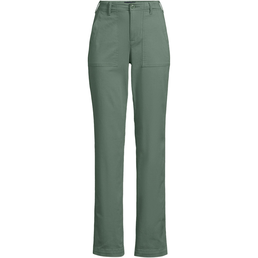 Women's High Rise Chino Utility Straight Leg Pants | Lands' End Women's High Rise Chino Utility Straight Leg Pants | Lands' End