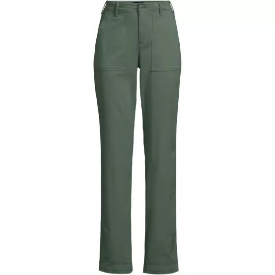 Women's Petite High Rise Chino Utility Straight Leg Pants - primary