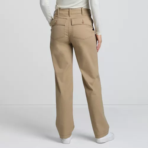 Women's High Rise Chino Utility Straight Leg Pants | Lands' End