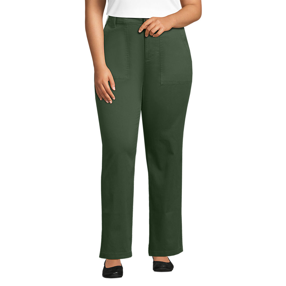 Women's High Rise Chino Utility Straight Leg Pants | Lands' End Women's High Rise Chino Utility Straight Leg Pants | Lands' End