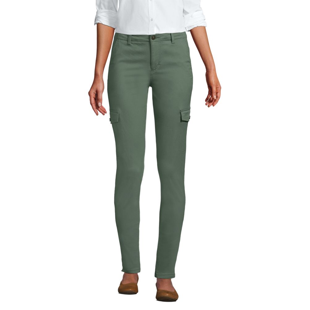 Women s Mid Rise Slim Cargo Chino Pants Lands End