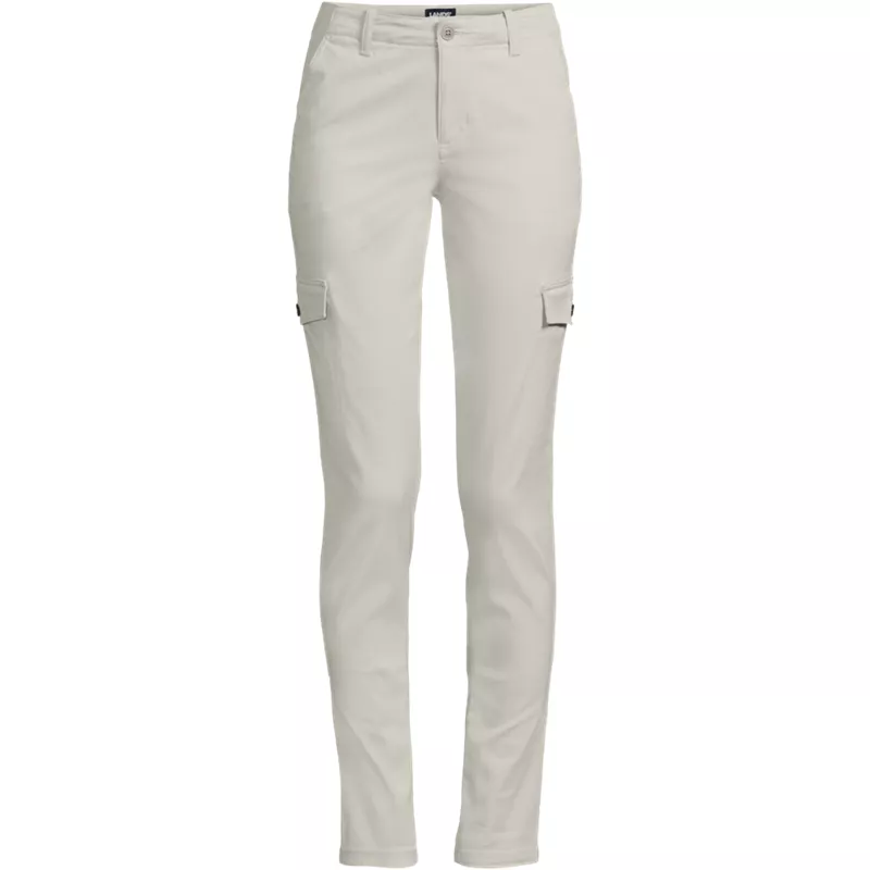 Women's Mid Rise Slim Cargo Chino Pants, Front