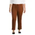 Women's Plus Size Mid Rise Classic Straight Leg Chino Ankle Pants, Front