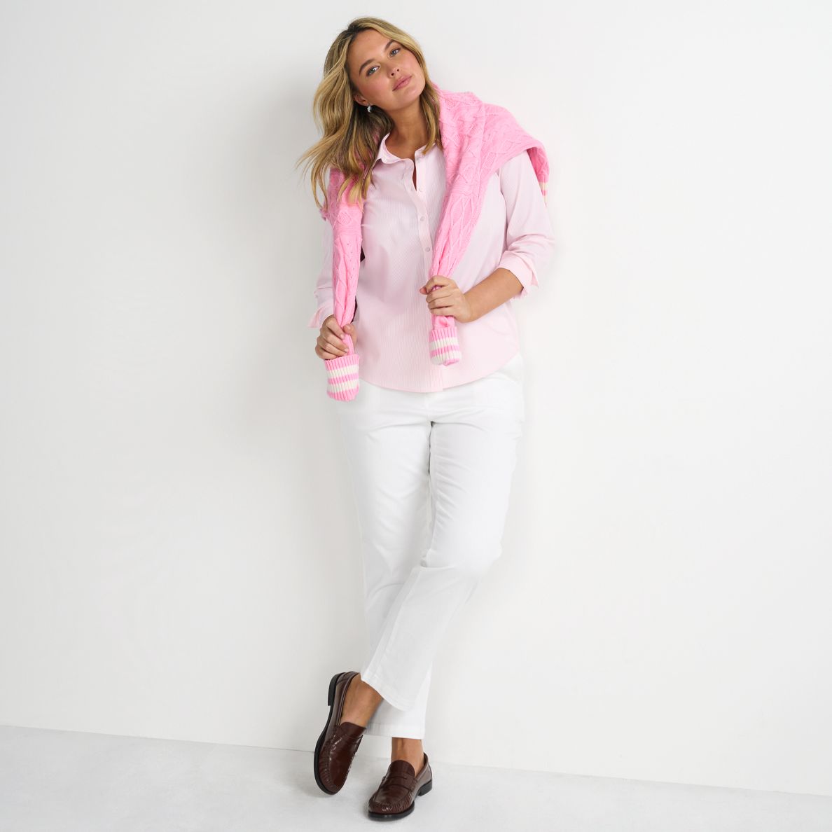 Women's Mid Rise Classic Straight Leg Chino Ankle Pants