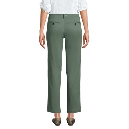 Women's Mid Rise Classic Straight Leg Chino Ankle Pants - image 4