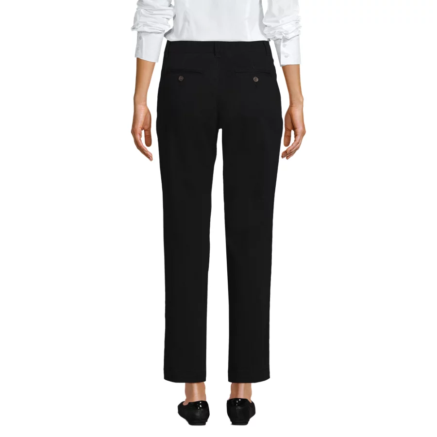 Women's Mid Rise Classic Straight Leg Chino Ankle Pants