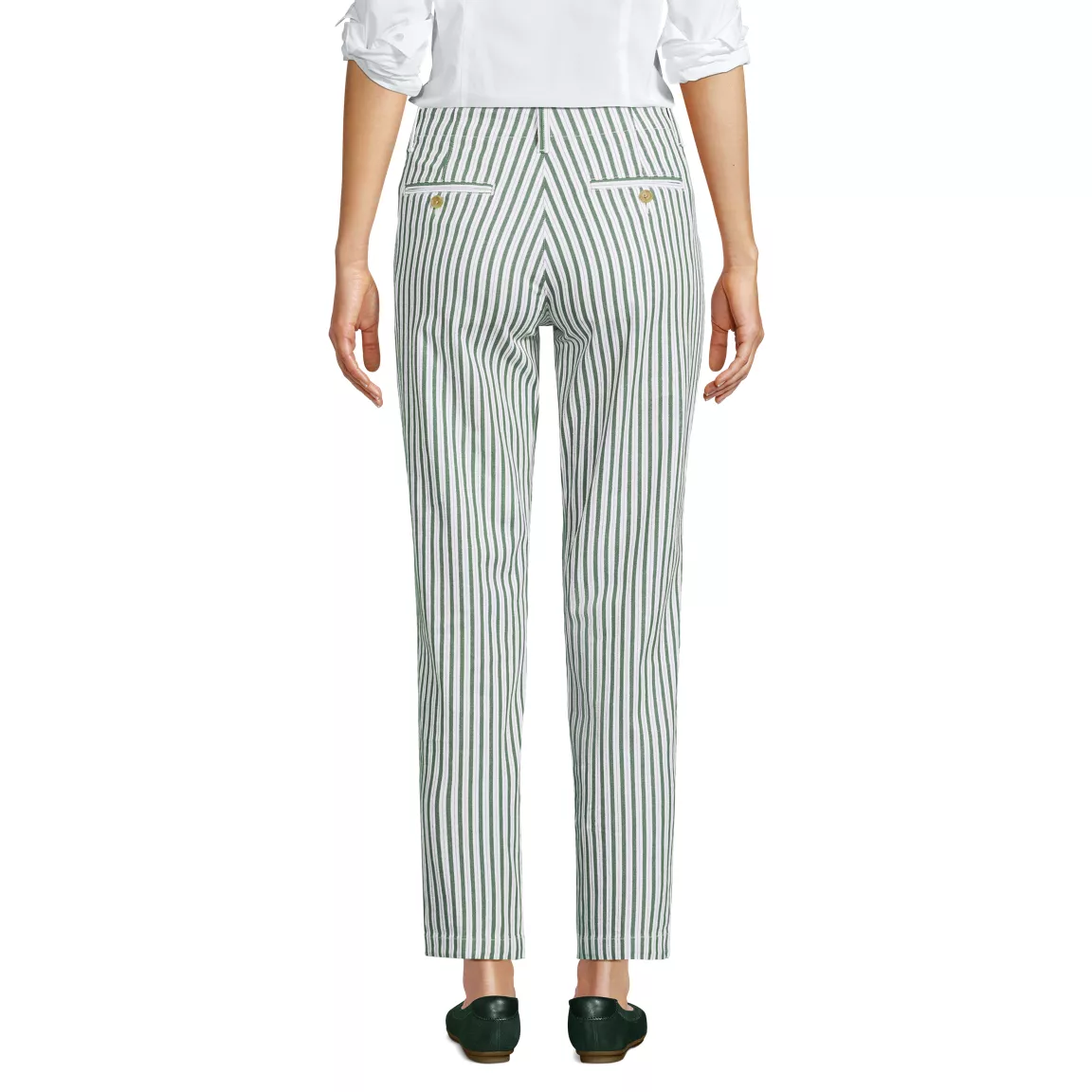 Women's Mid Rise Classic Straight Leg Chino Ankle Pants
