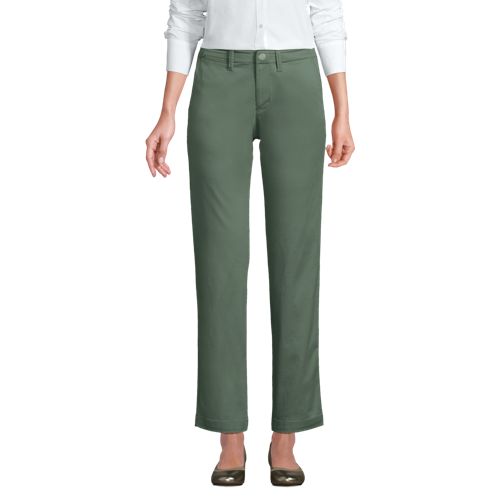 Women's Mid Rise Classic Straight Leg Chino Ankle Pants - image 3
