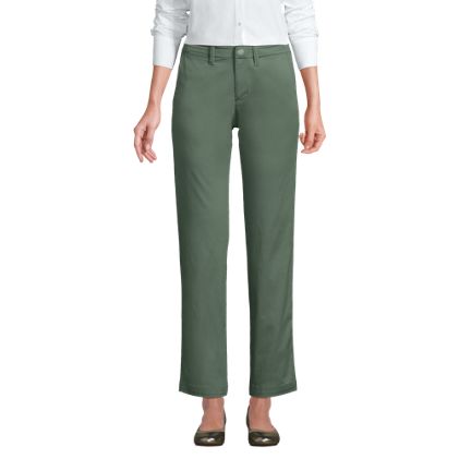 Women's Mid Rise Classic Straight Leg Chino Ankle Pants - image 2