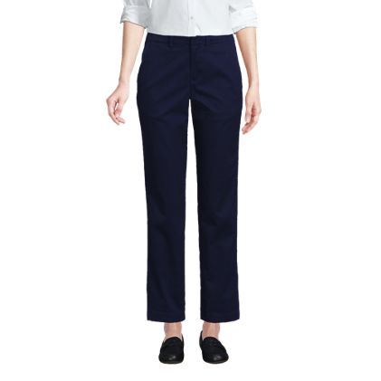 Women's Mid Rise Classic Straight Leg Chino Ankle Pants - image 4