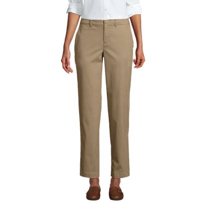 Women's Mid Rise Classic Straight Leg Chino Ankle Pants - image 2