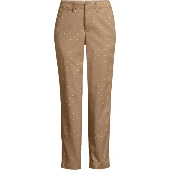 Women's Mid Rise Classic Straight Leg Chino Ankle Pants - primary