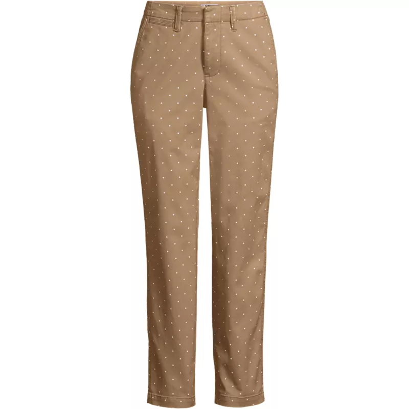 Women's Mid Rise Classic Straight Leg Chino Ankle Pants, Front
