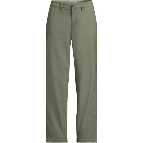 Women's Plus Size Mid Rise Classic Straight Leg Chino Ankle Pants - primary