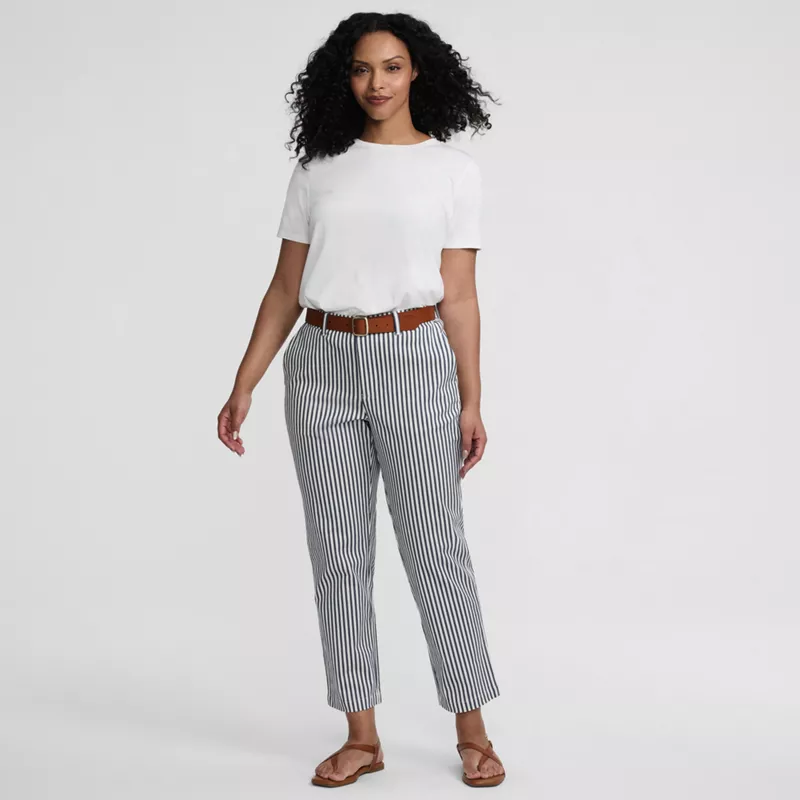 Women's Mid Rise Classic Straight Leg Chino Ankle Pants, alternative image