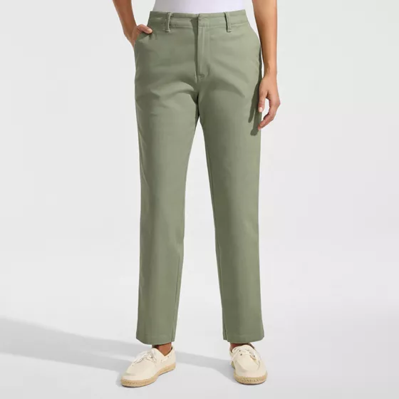 Women's Tall Mid Rise Classic Straight Leg Chino Ankle Pants - primary