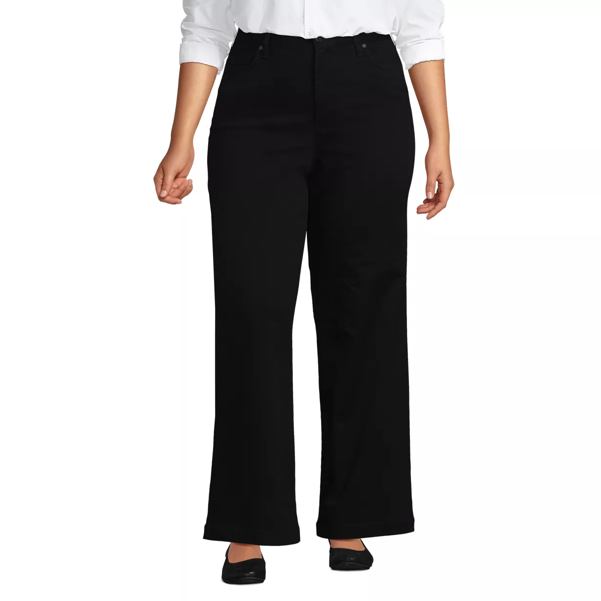 Women's High Rise 5 Pocket Wide Leg Chino Pants