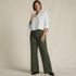 Women's Plus Size High Rise 5 Pocket Wide Leg Chino Pants, alternative image
