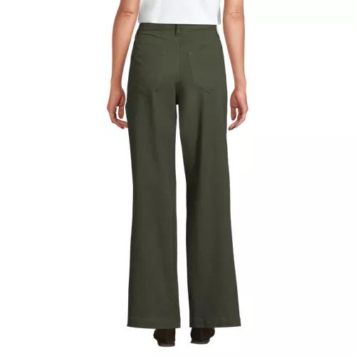 Women's High Rise 5 Pocket Wide Leg Chino Pants, Back