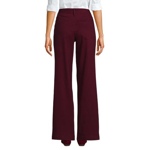 Women's High Rise 5 Pocket Wide Leg Chino Pants, Back
