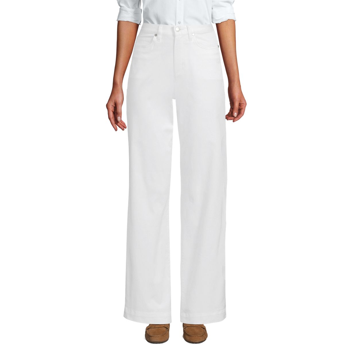 Women's High Rise 5 Pocket Wide Leg Chino Pants