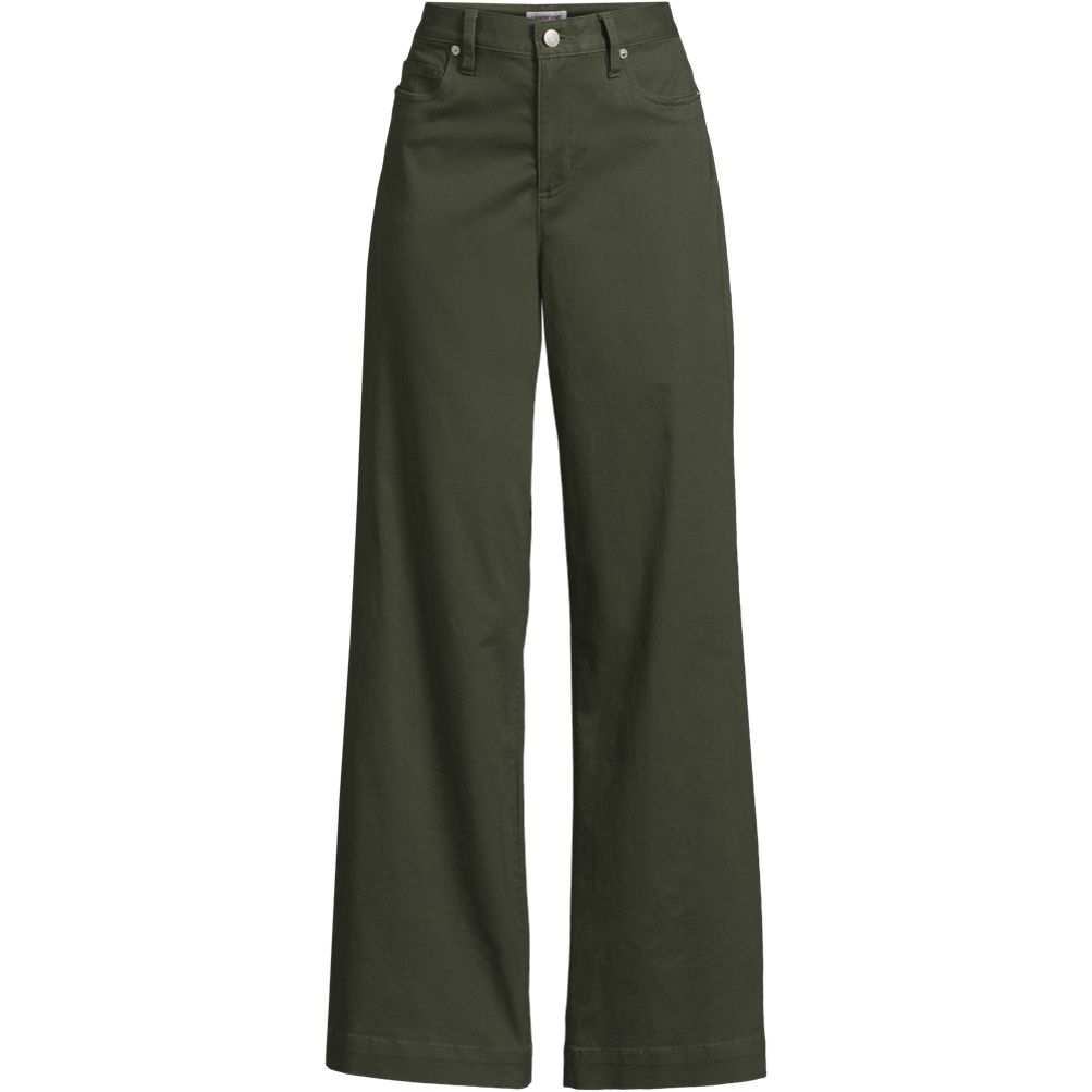 2025SS YENN 【HIGH RISE WIDE PANTS】 Women's High Rise 5 Pocket Wide Leg Chino Pants | Lands' End