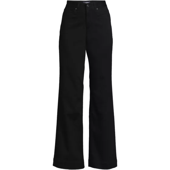 Women's Plus Size High Rise 5 Pocket Wide Leg Chino Pants - primary